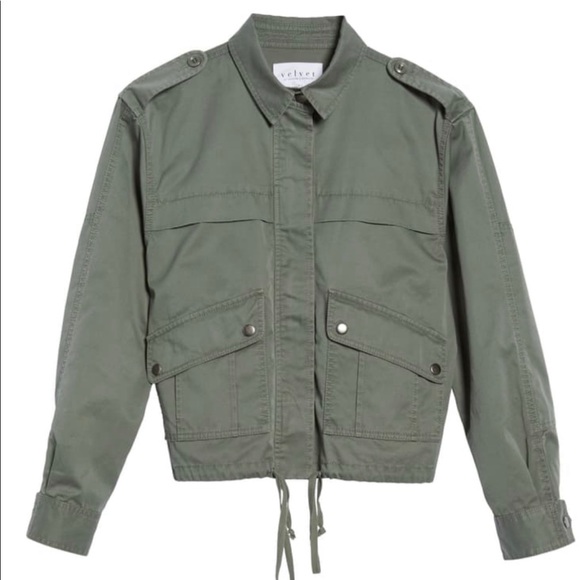 NEW Velvet by Graham & Spencer Cropped Army Jacket - Picture 2 of 11